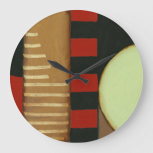 Grande Horloge Ronde Peinture lambrissée par style contemporain de