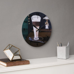 Grande Horloge Ronde Peinture Latte Macchiato par Alfred Fox