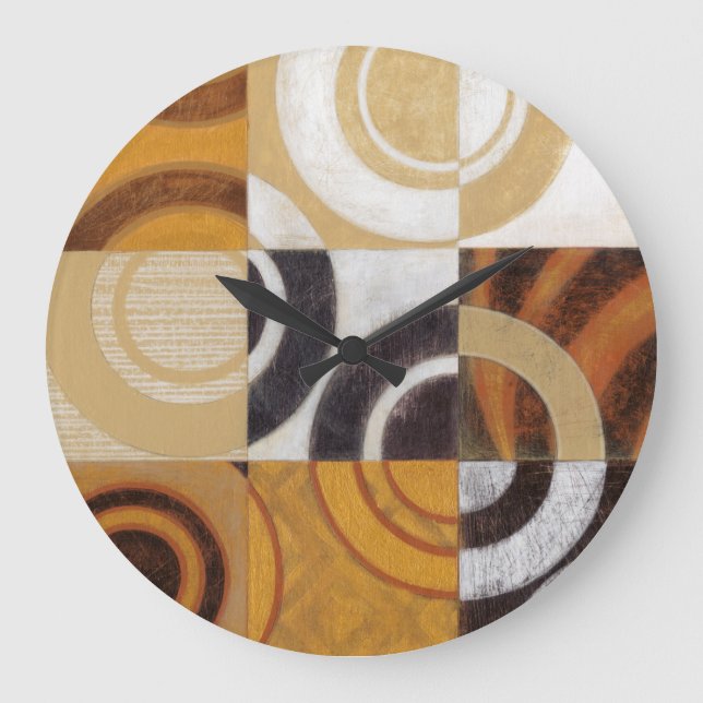 Grande Horloge Ronde Peinture moderne avec Motifs circulaires (Recto)