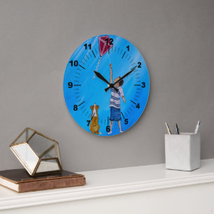 Grande Horloge Ronde Peinture plus légère que l'air par Alfred Fox