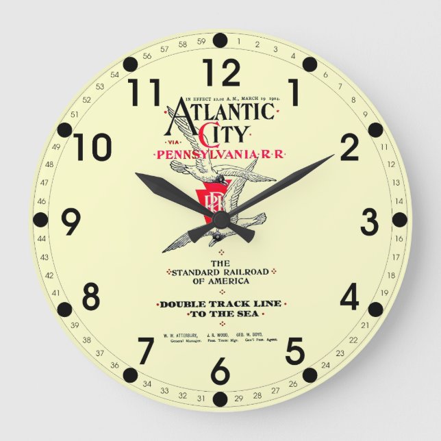 Grande Horloge Ronde Pennsylvania Railroad Atlantic City Service 1904 (Recto)