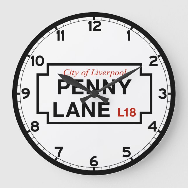 Grande Horloge Ronde Penny Lane, panneau de rue, Liverpool, Royaume-Uni (Recto)
