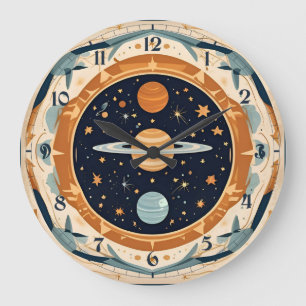 Grande Horloge Ronde Pépinière Stellaire Vintage, Espace, Cosmos, Unive