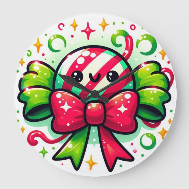Grande Horloge Ronde Peppermint Joy: Holiday Candy Character (Recto)
