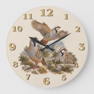 Grande Horloge Ronde Perdrix Chukar Art