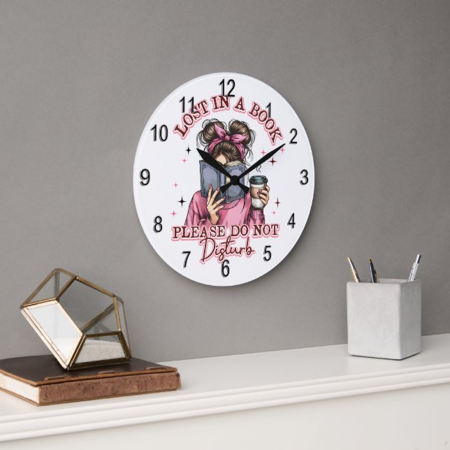 Grande Horloge Ronde Perdu dans un livre... (Bureau)