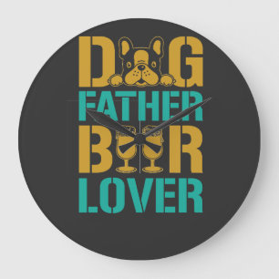 Grande Horloge Ronde Père Chien Amateur de Bière