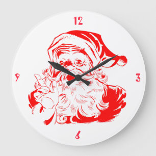 Grande Horloge Ronde Père Noël