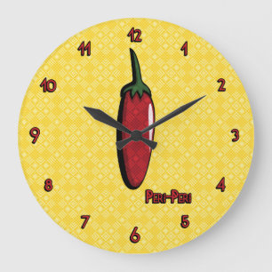 Grande Horloge Ronde Peri-Peri Chili Pepper Clock