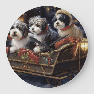 Grande Horloge Ronde Période de fêtes de Noël Havaneois
