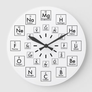 GRANDE HORLOGE RONDE PERIODIC TABLE OF ELEMENTS - 24 HOUR