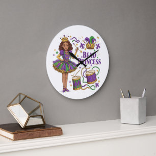 Grande Horloge Ronde Perle Princess - Mardi Gras
