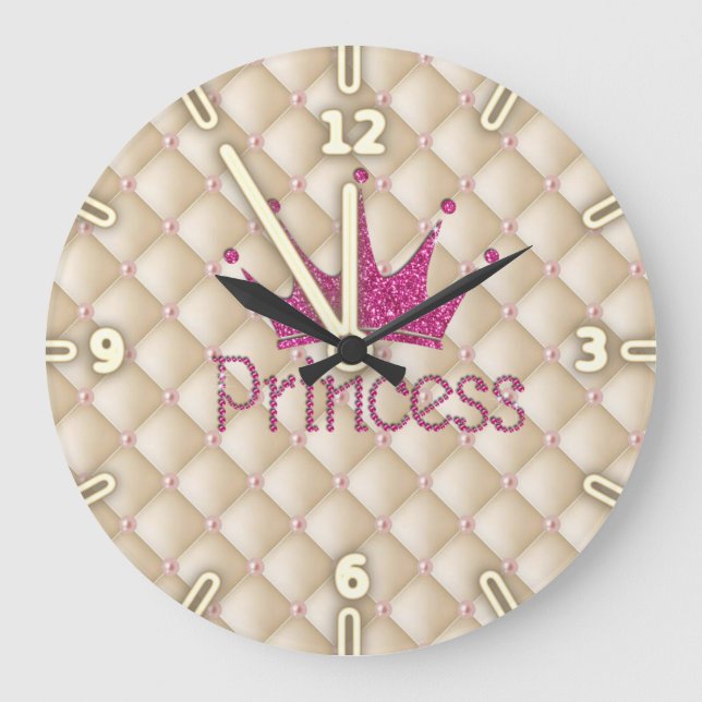 Grande Horloge Ronde Perles Charming Chic, Tiara, Princesse, Glitterie (Recto)