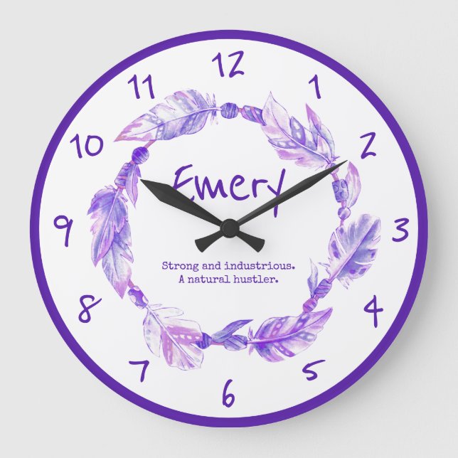 Grande Horloge Ronde Perles de plumes d'Emery nom de couronne signifian (Recto)