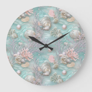 Grande Horloge Ronde Perles sous la mer