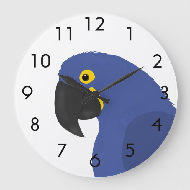 Grande Horloge Ronde Perroquet bleu (Recto)