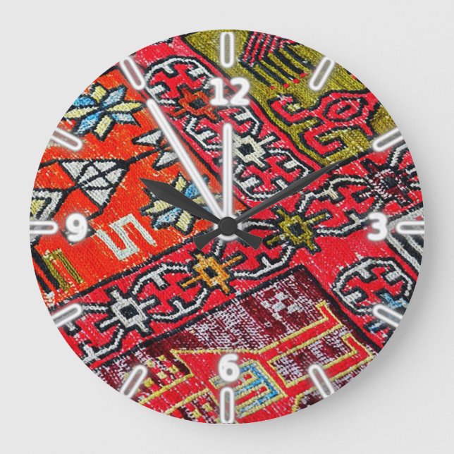 Grande Horloge Ronde Perse orientale, Motif turc, Moquette (Recto)