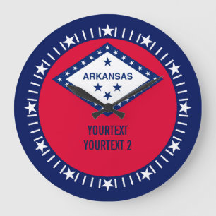 Grande Horloge Ronde Personalized Arkansas State Flag Design on a