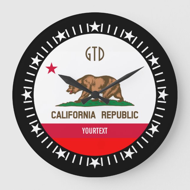 Grande Horloge Ronde Personalized California State Flag Design on a (Recto)