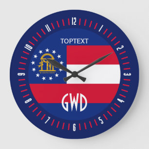 Grande Horloge Ronde Personalized Georgia State Flag Design on