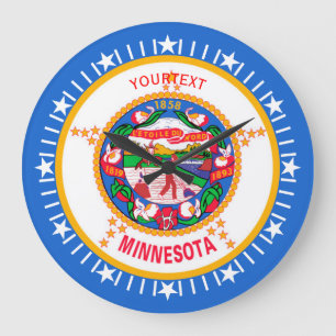 Grande Horloge Ronde Personalized Minnesota State Flag Design on a