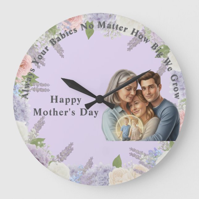 Grande Horloge Ronde personalized mother's day photo  (Recto)