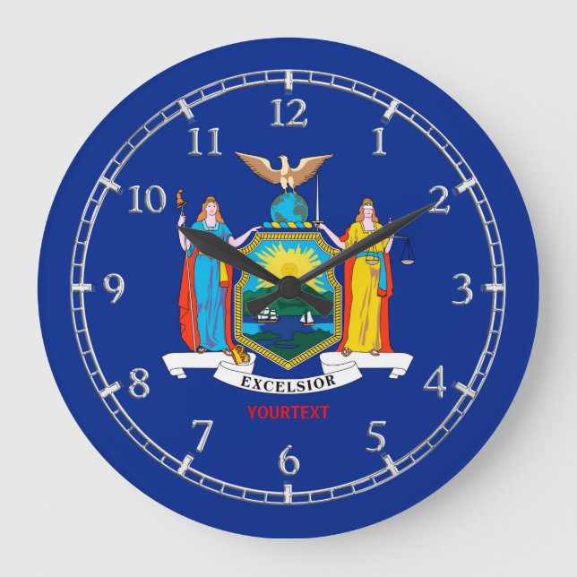 Grande Horloge Ronde Personalized New York State Flag Design on a (Recto)