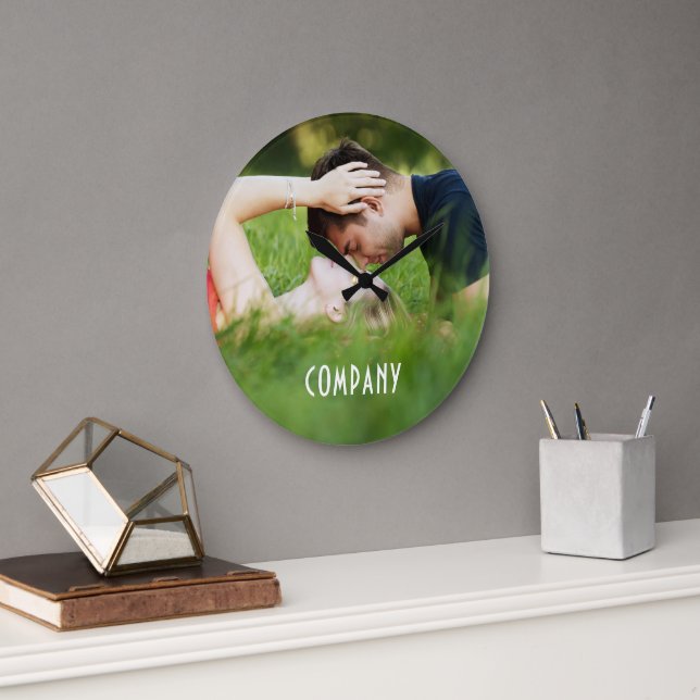 Grande Horloge Ronde Personalized Photo, Company Name (Bureau)