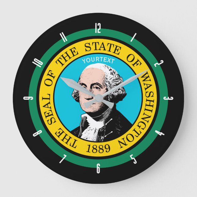 Grande Horloge Ronde Personalized Washington State Flag Design on a (Recto)