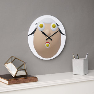 Grande Horloge Ronde Personnage d'œuf original RG & RA Design mignon