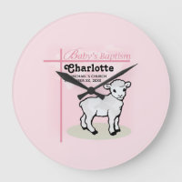 Personnalisable, Baptême, Rose, Fille, Agneau