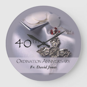 Grande Horloge Ronde Personnaliser, 40e anniversaire d'ordination Félic