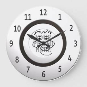 Grande Horloge Ronde Personnaliser la photo encadrée blanche ronde