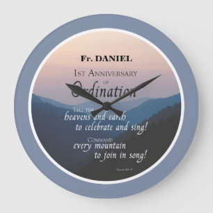 Grande Horloge Ronde Personnaliser le 1er anniversaire des fêtes d'Ordi