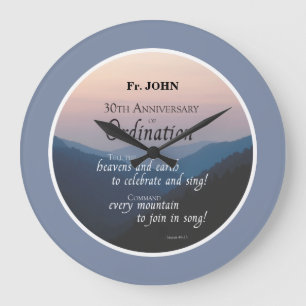 Grande Horloge Ronde Personnaliser les fêtes d'Ordination du 30e annive