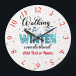 Grande Horloge Ronde Personnaliser Winter Wonderland<br><div class="desc">Winter Wonderland Customize Large Clock - (type BOKI412 in the site search (browser) to see the offer of all my creations. Thanks. ) - See my other products and collections,  choose a venft for you and your dear ones Thanks for buying in my store. Come again. :</div>