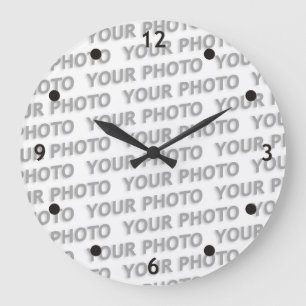 Grande Horloge Ronde Personnalisez votre texte, image et couleur arrièr