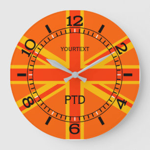 Grande Horloge Ronde Personnalité de l'Union orange