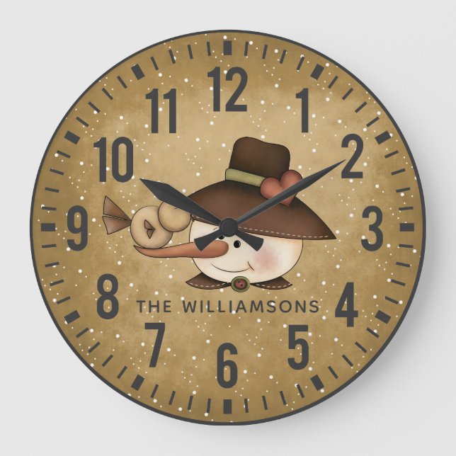 Grande Horloge Ronde Personnalité de Snowman (Recto)