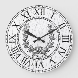 Grande Horloge Ronde Personnalité de Weathered French Wreath