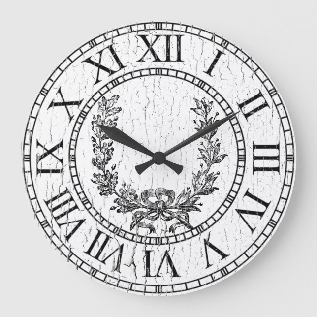 Grande Horloge Ronde Personnalité de Weathered French Wreath (Recto)
