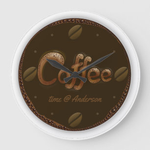 Grande Horloge Ronde Personnalité du Coffee Time