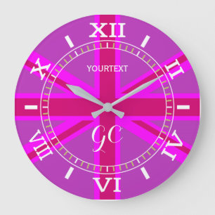Grande Horloge Ronde Personnalized Fuchsia Union