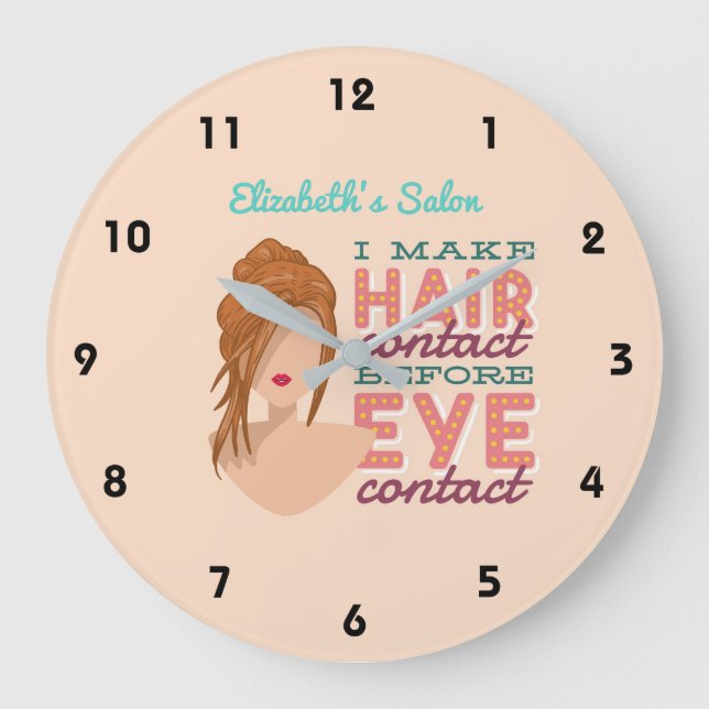 Grande Horloge Ronde Personnalized Hair Stylist RETRO Salon Cartoon Wal (Recto)