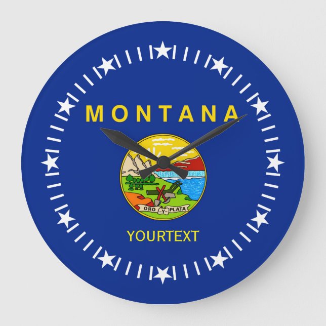 Grande Horloge Ronde Personnalized Montana State Flag Design on a (Recto)