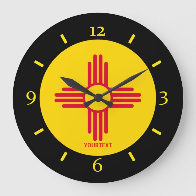 Grande Horloge Ronde Personnalized New Mexico State Flag (Recto)