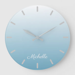 Grande Horloge Ronde Personnel gradient ombre angel blue