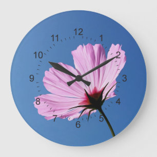 Grande Horloge Ronde Pétales roses