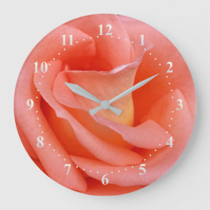 Grande Horloge Ronde pétales roses