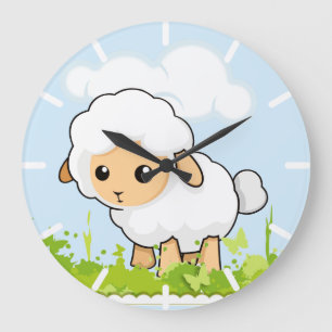 Grande Horloge Ronde Petit Agneau Cutest
